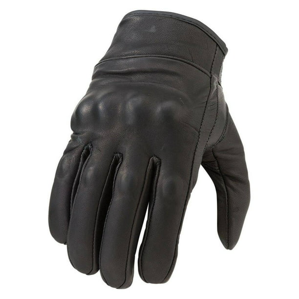 Mens Black Leather Motorcycle  GP Gloves XLg New W/Hard knuckles. 